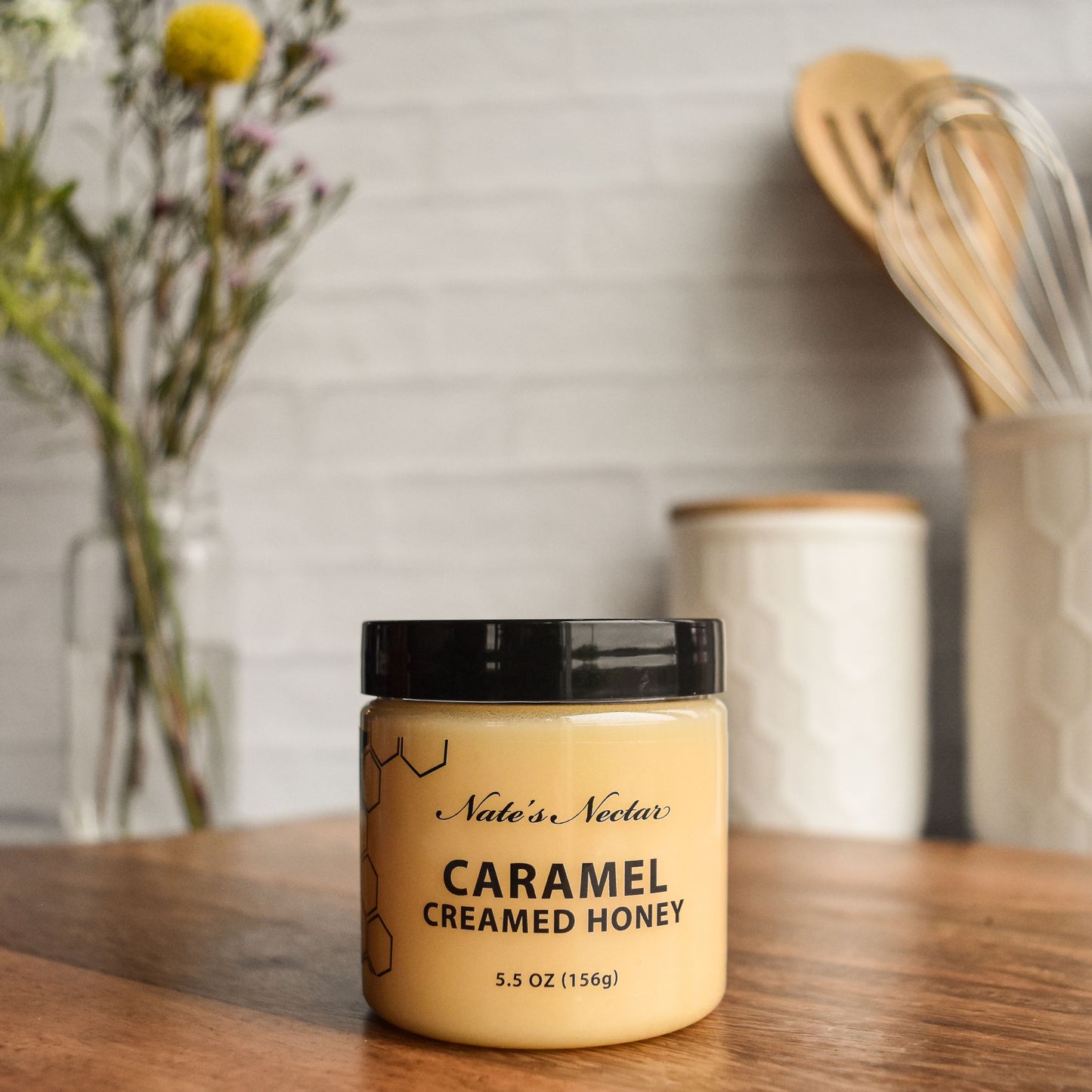 Caramel Creamed Honey, Nate's Nectar Creamed Honey Collection, spreadable consistency