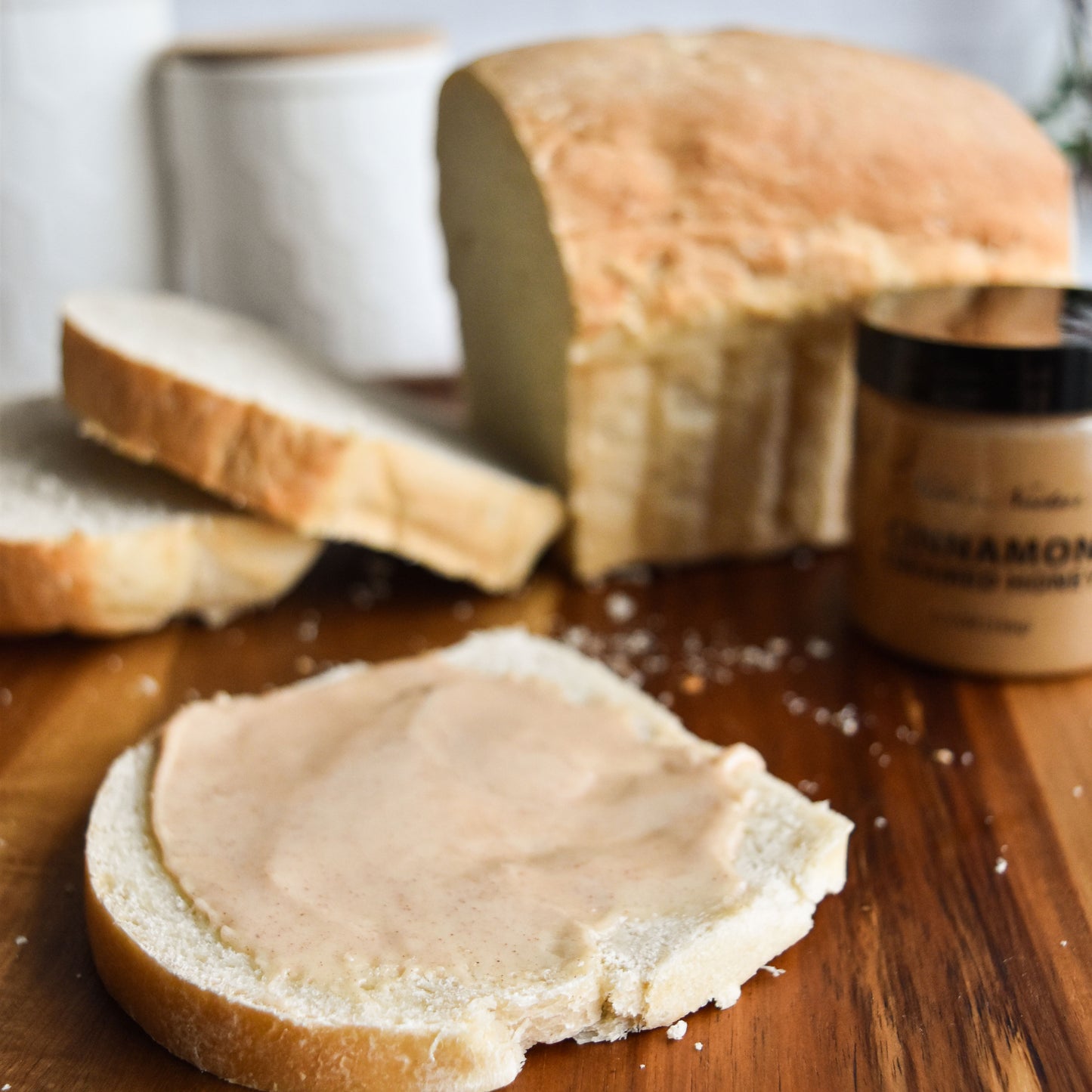 Cinnamon Creamed Honey, 5.5 oz jar, Nate's Nectar Creamed Honey Collection, natural ingredient spread, spread on homemade bread