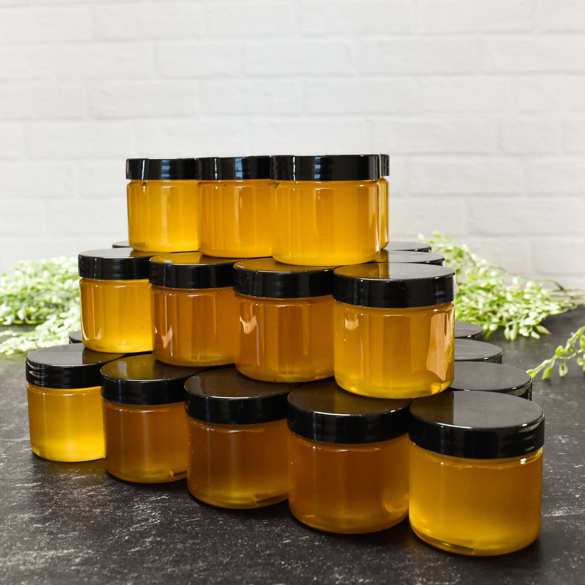 Natural Raw Honey Party Favors, 25 pack and 100 pack, 3 oz plastic jars, ideal for wedding, bridal showers, baby shower favors