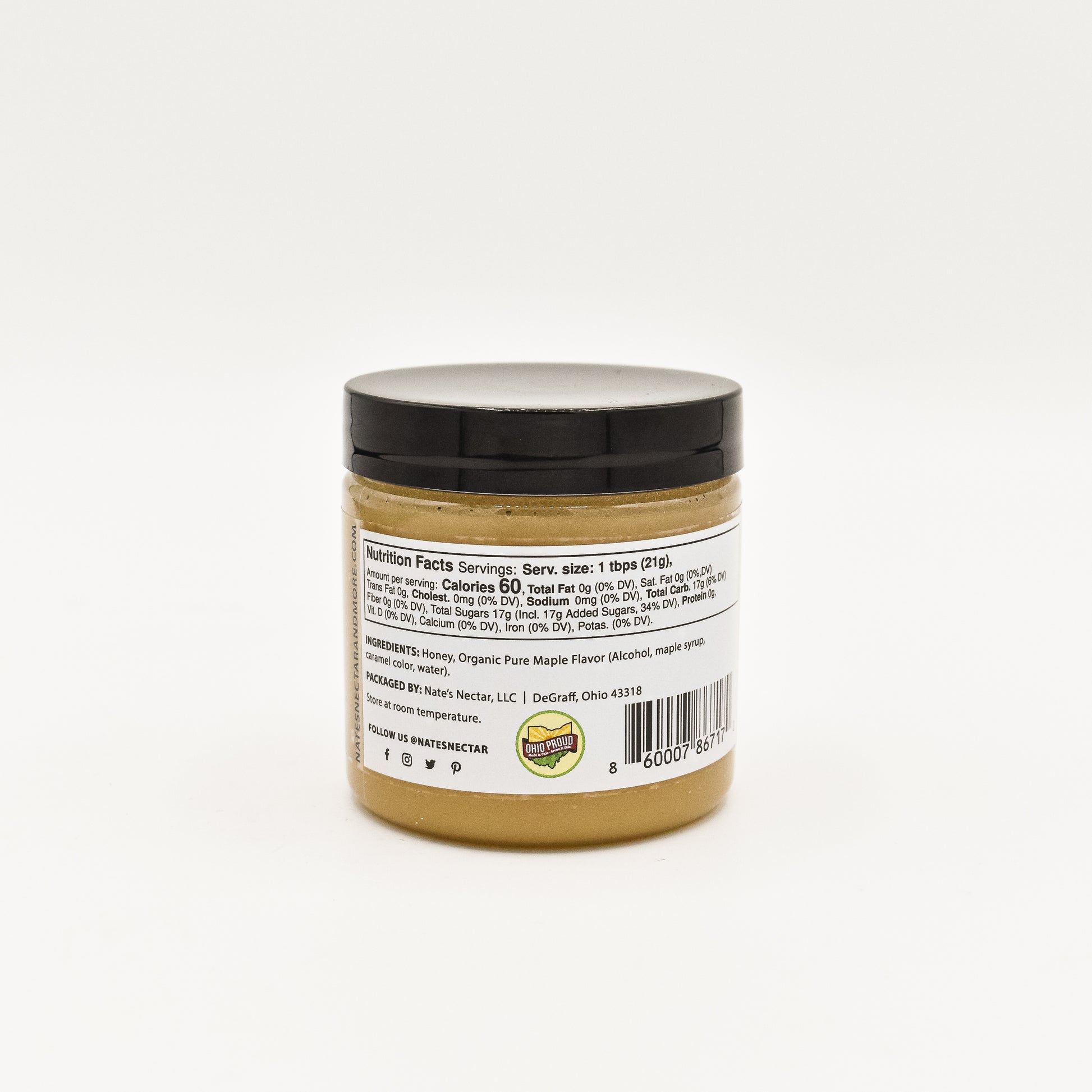 Nate's Nectar Maple Creamed Honey, 5.5 oz jar, spread on pastries and snacks