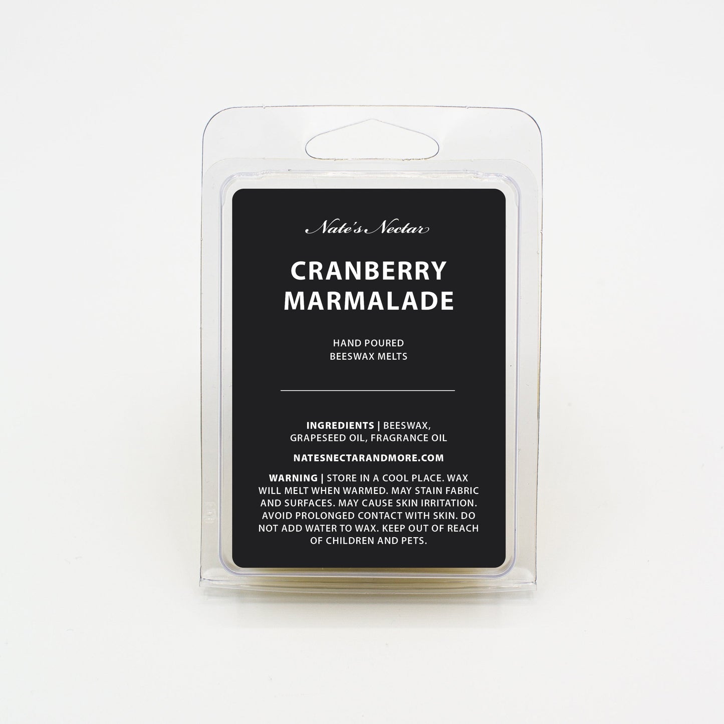 Cranberry Marmalade Beeswax Candle, Nate's Nectar Beeswax Winter Candle Collection, candle melt