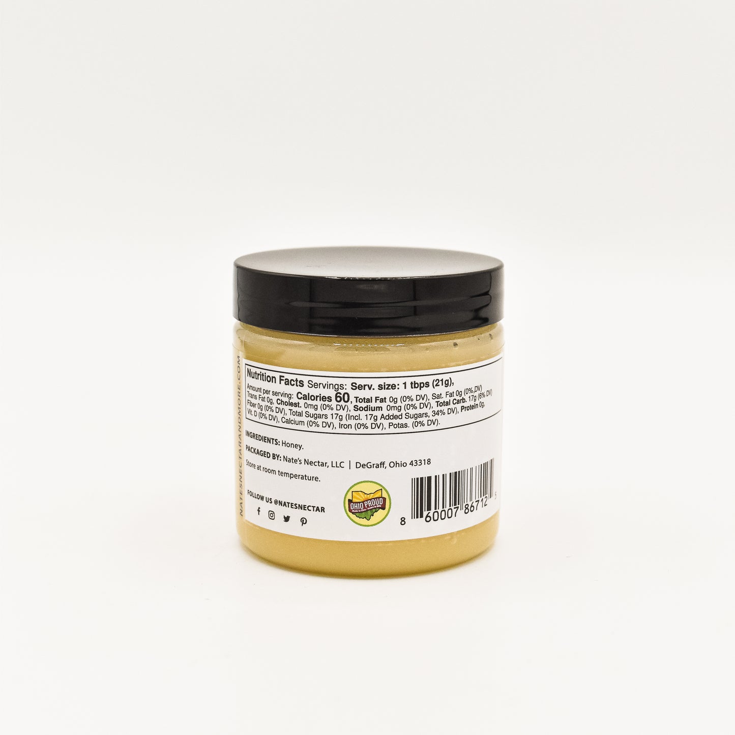 Original Creamed Honey, Nate's Nectar Creamed Honey Collection, natural honey spread, 5.5 oz jar