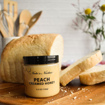 Nate's Nectar Peach Creamed Honey, clean ingredient spread, natural ingredients