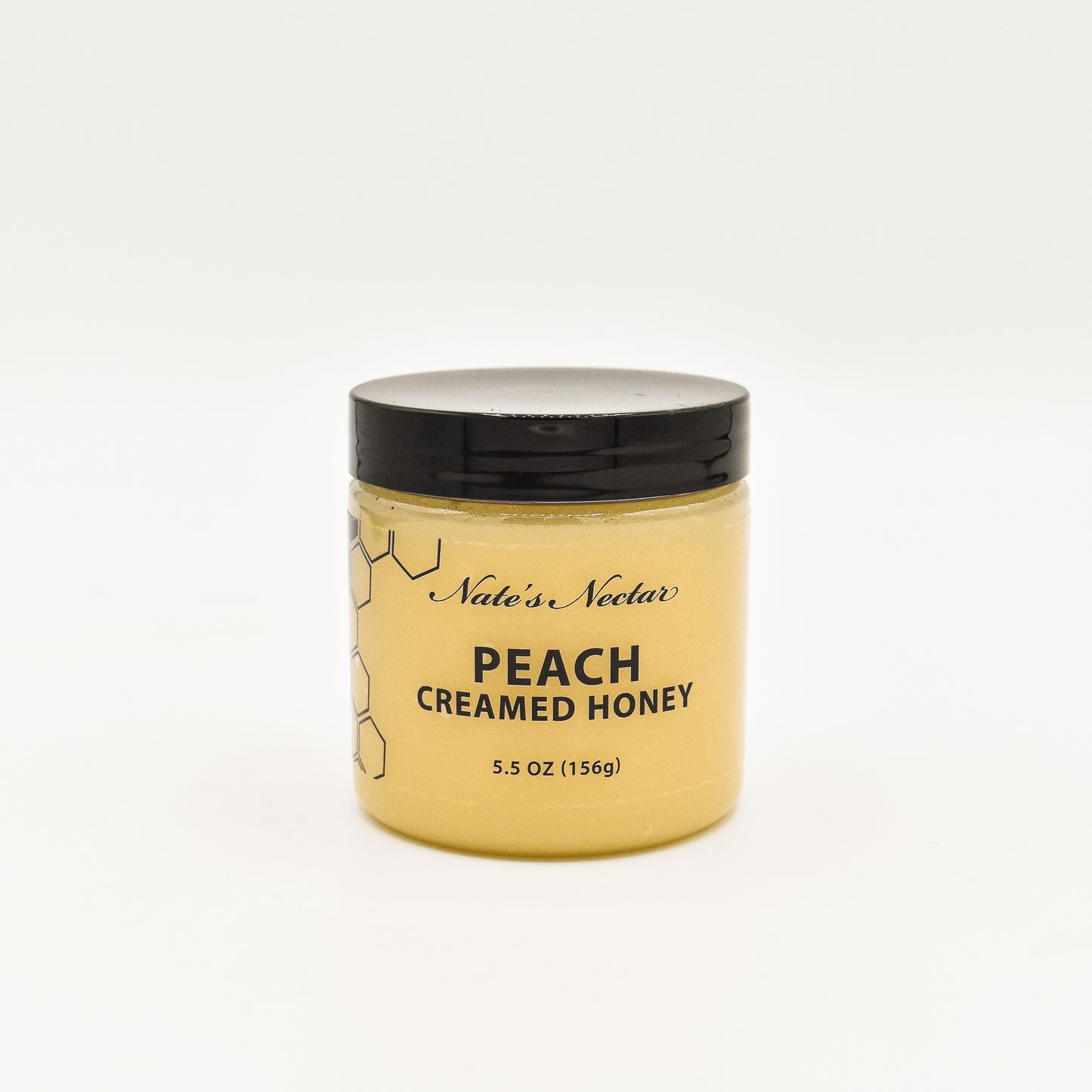 Peach Creamed Honey, Nate's Nectar Creamed Honey Collection, natural honey spread, 5.5 oz jar