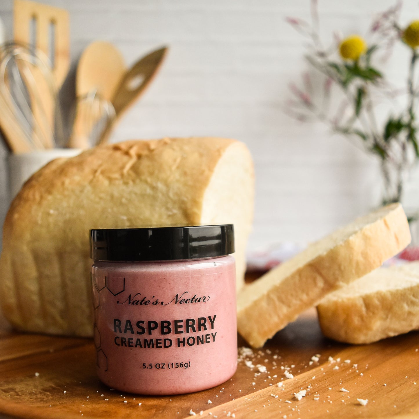 Nate's Nectar Raspberry Creamed Honey, clean ingredient spread, natural ingredients