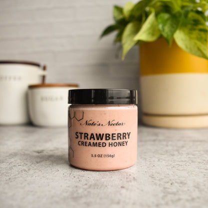 Strawberry Creamed Honey, natural ingredient spread