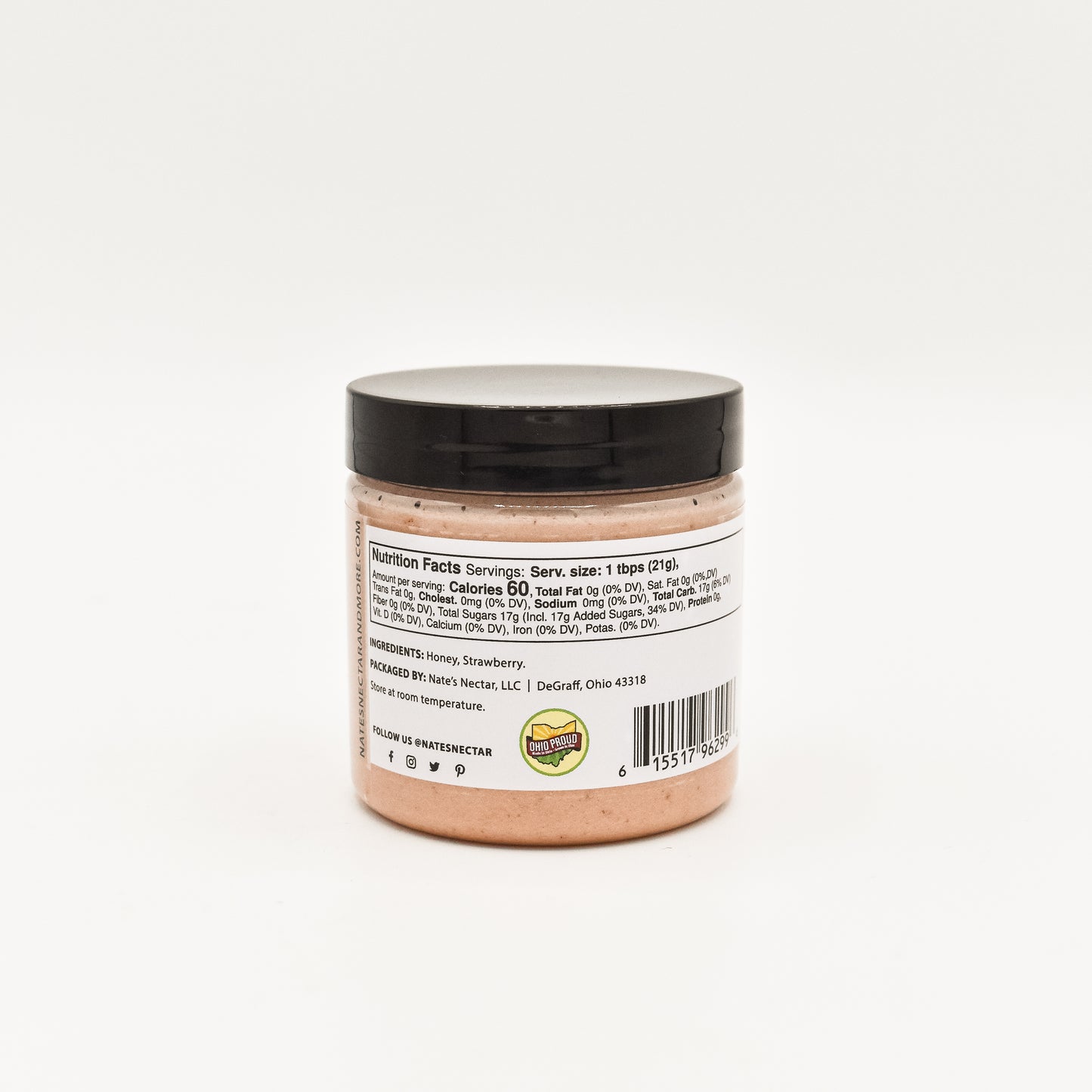 ate's Nectar Strawberry Creamed Honey, natural ingredient spread, clean ingredient creamed honey