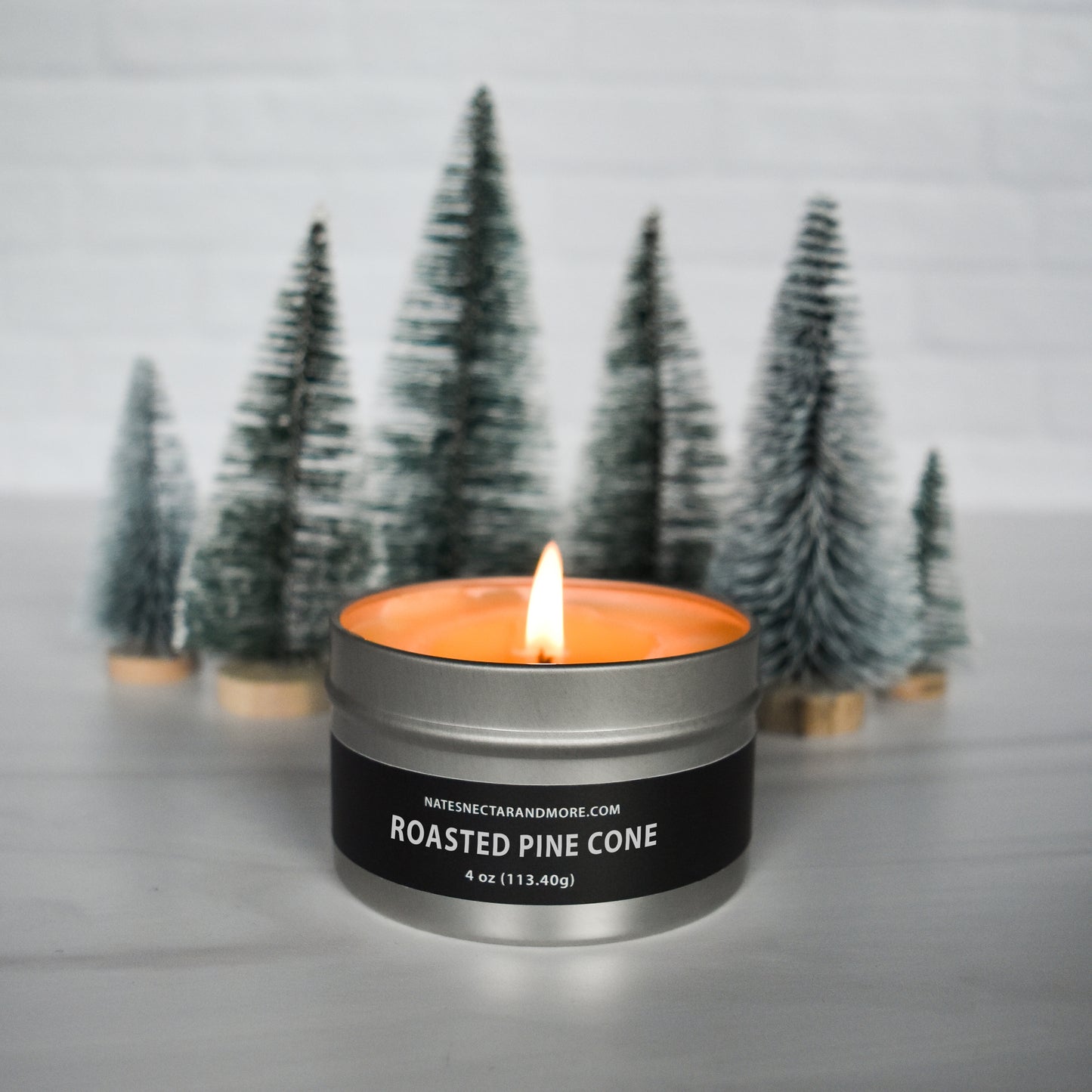 Roasted Pine Cone Beeswax Candle, Nate's Nectar Beeswax Candle Collection, hand poured beeswax candles, 4 oz tin and melts